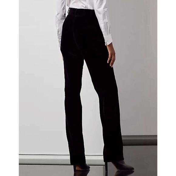 Ralph Lauren Collection Women’s Black Velvet Pants 2 Slim High Rise Purple Label - Picture 4 of 11